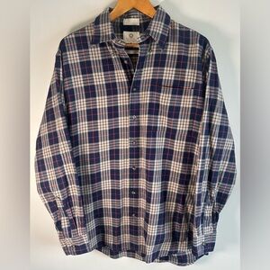 Vintage Viyella Mens Plaid Flannel Shirt Sz L  Tartan Wool Blend Button-Up EUC